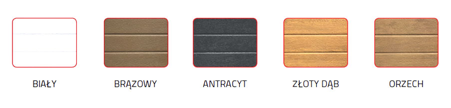 Dostępne kolory bram garażowych BLAU